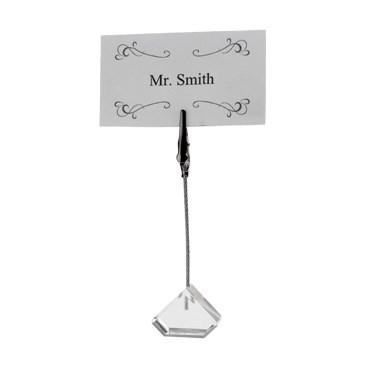 Winco TCD-4T Table Sign Clip With Acrylic Triangle Base