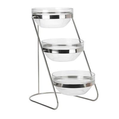 Winco TDS-3 Three Tier Glass Bowl Display Set