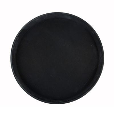 Winco TFG-11K Deluxe Fiberglass Tray, Non-Slip, Round, 11", Black