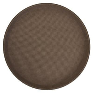 Winco TFG-14N Deluxe Fiberglass Tray, Non-Slip, Round, 14", Brown