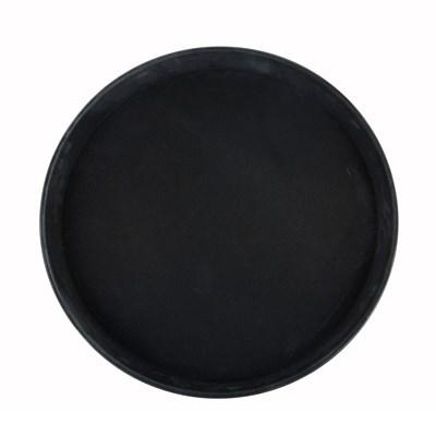 Winco TFG-16K Deluxe Fiberglass Tray, Non-Slip, Round, 16", Black