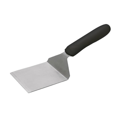 Winco TKP-41 Steak/Burger Turner with Offset, Black Polypropylene Handle, 4-1/8” x 3-3/4” Blade