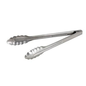 Winco UT-12HT Stainless Steel Utility Tongs, Extra Heavyweight, 12"