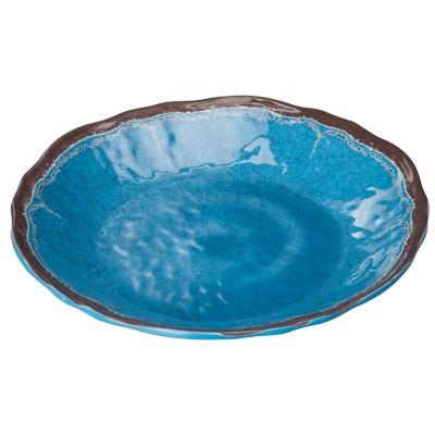 Winco WDM001-405 Luzia Melamine Hammered Deep Plate, Blue, 9-5/8" Dia