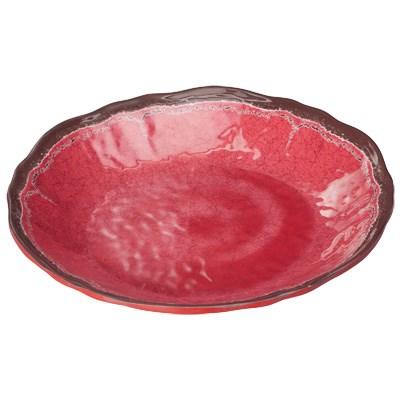 Winco WDM001-505 Luzia Melamine Hammered Deep Plate, Red, 9-5/8" Dia