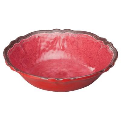 Winco WDM001-506 Luzia Melamine Hammered Bowl, Red, 7-1/2"