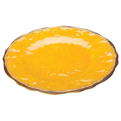 Winco WDM001-601 Luzia Melamine Hammered Plate, Yellow, 9"