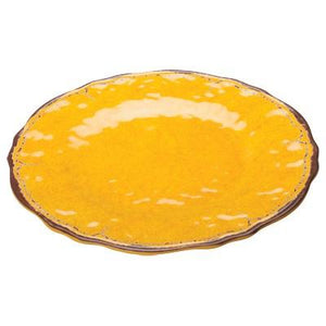 Winco WDM001-601 Luzia Melamine Hammered Plate, Yellow, 9"