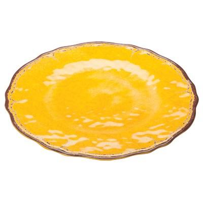 Winco WDM001-602 Luzia Melamine Hammered Plate, Yellow, 11"