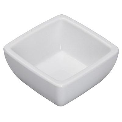 Winco WDM009-201 Linza Melamine Square Mini Bowl, White, 2-1/2"