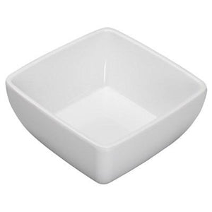 Winco WDM009-203 Linza Melamine Square Mini Bowl, White, 5"