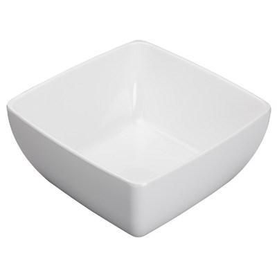 Winco WDM009-205 Linza Melamine Square Mini Bowl, White, 10"