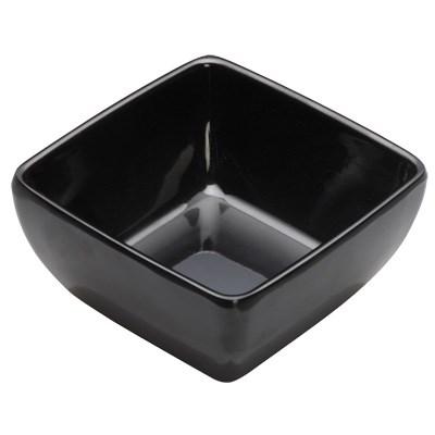 Winco WDM009-302 Linza Melamine Square Mini Bowl, Black, 3-1/2"