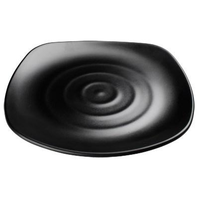 Winco WDM013-306 Rika Melamine Square Plate, Black, 13-3/4"