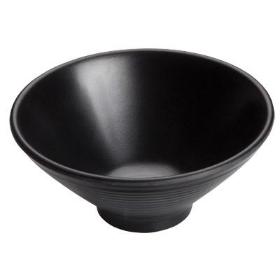 Winco WDM014-303 Togashi Melamine Bowl, Black, 8" Dia