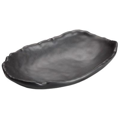Winco WDM019-304 Kaori Melamine Oval Bowl, Black, 8-3/4"L