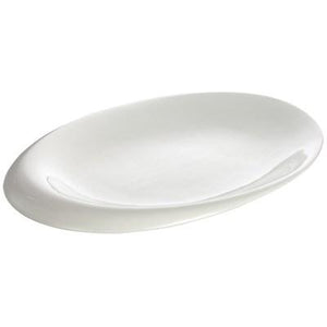 Winco WDP004-210 Ocea Porcelain Oval Bowl, Creamy White, 12"