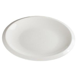 Winco WDP006-201 Bergomi Porcelain Oval Plate, Creamy White, 8"