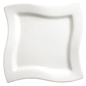 Winco WDP011-103 Cramont Porcelain Square Plate, Bright White, 9-1/4"