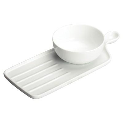 Winco WDP016-103 Newry 11-5/8" X 4-3/4" Porcelain Sandwich Set, Bright White