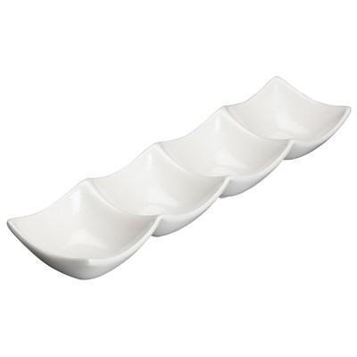 Winco WDP017-105 Loures 11-7/8" X 3" Porcelain Quartet Bowl, Bright White