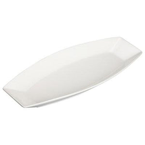 Winco WDP017-110 Loures 15-1/4" X 6"1/2" Porcelain Oblong Plate, Bright White