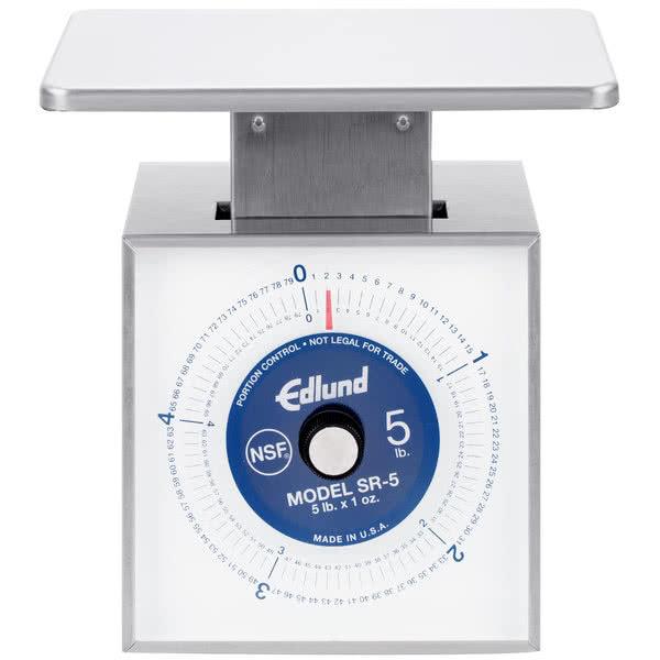 Edlund SR-5 Mechanical Portion Scale 5 lb. with 7" x 8 3/4" Platform, NSF
