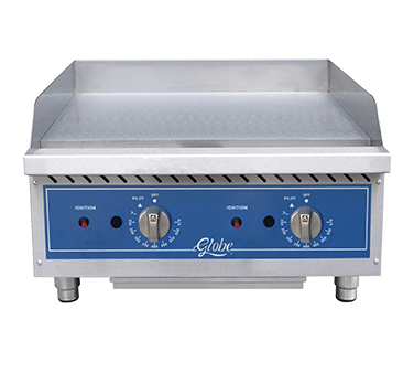 Globe GG24TG Griddle, gas, countertop, 24" wide, 60,000 total BTU