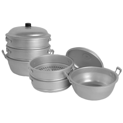 Thunder Group ALST004 Aluminum Steamer Set 11.5"Dia. x 14.5"H