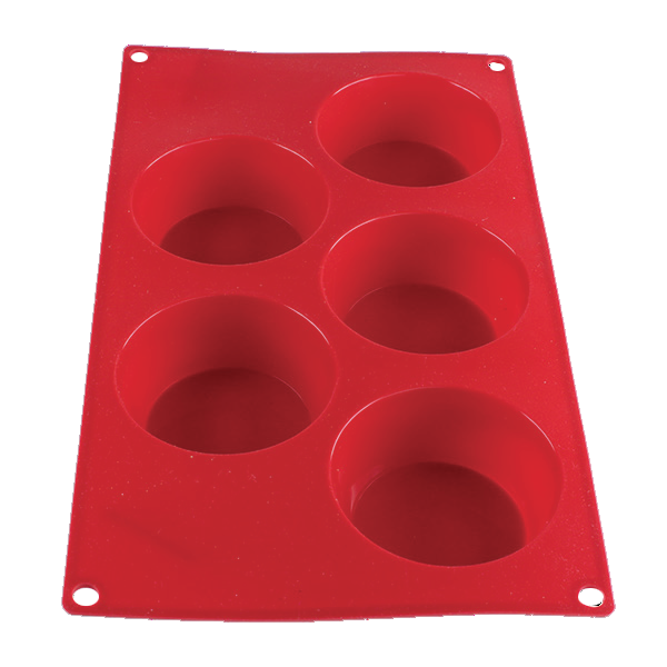 Thunder Group PLBM003S 4Oz Silicone Baking Mold - (5) Muffin Cavities