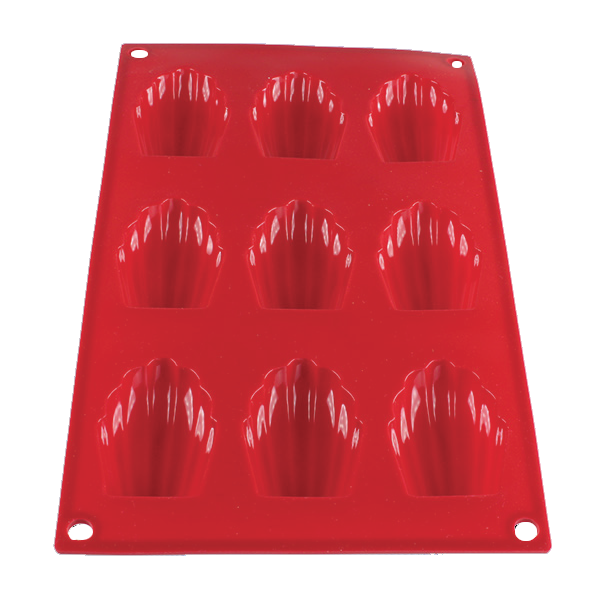 Thunder Group PLBM006S 1Oz Silicone Baking Mold - (9) Madeleine Cavities