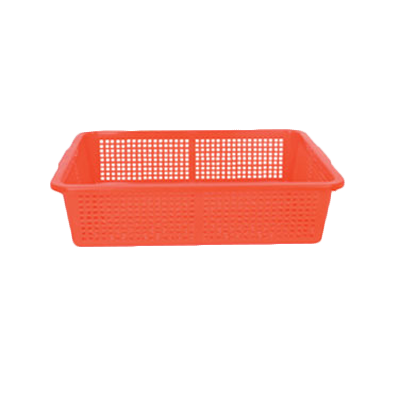 Thunder Group PLFB005 Perforated Rectangular Red Basket 14.25" x 11.25"