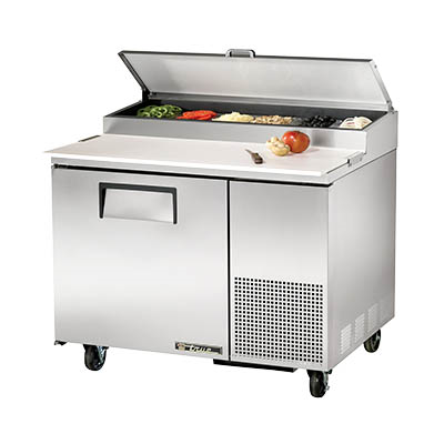  Pizza Prep, 33-41°F Pan Rail, One Door with Stainless Steel Cover
