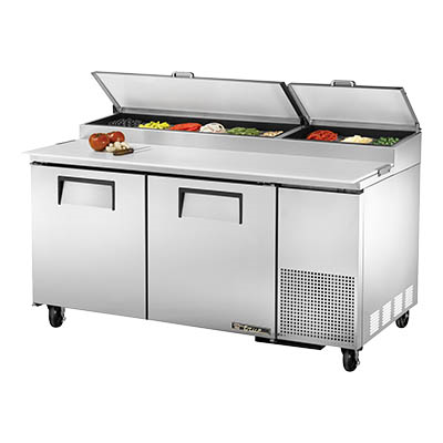 Pizza Prep, Two Section, 33-41°F, with Stainless Steel Cover