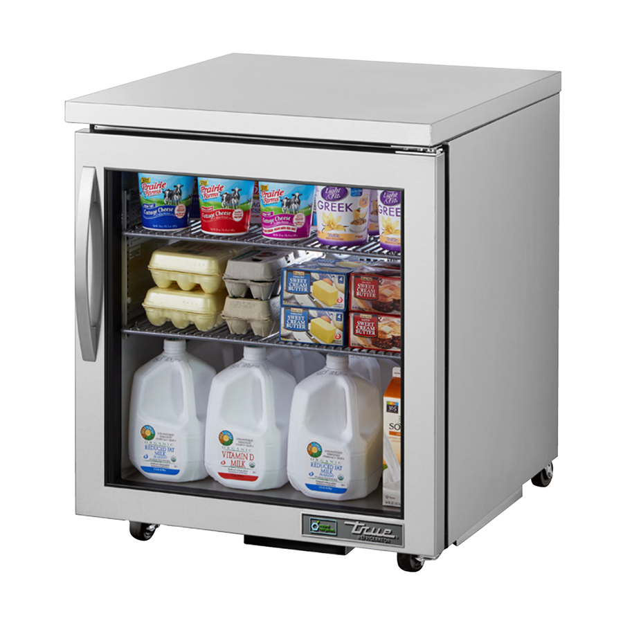 1 One Section Undercounter Refrigerator, 33-38° F, (1) Glass Door