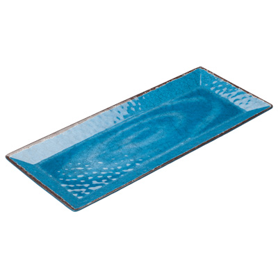 Winco WDM001-408, Plate, 19" x 8", Rectangular, Melamine, Blue